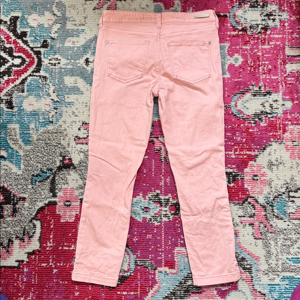 Pilcro and the Letterpress Light Pink Orange Crop Jeans Anthropologie size 27 - Picture 11 of 12